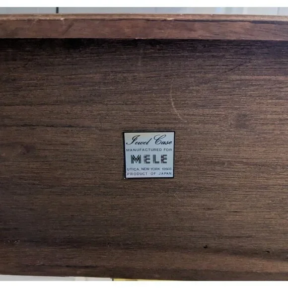 Vintage Mele Wooden Jewelry Box trinket 9 Drawers Lined Japan